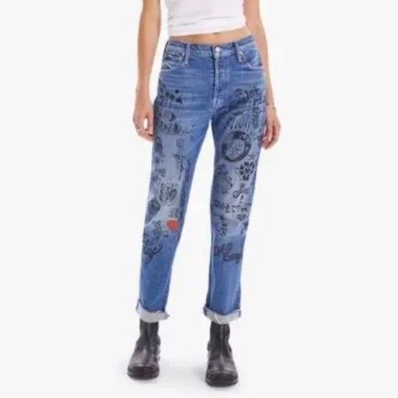MOTHER Denim - MOTHER | The Scrapper Cuff Ankle Fray (Never Enough) NWT 30